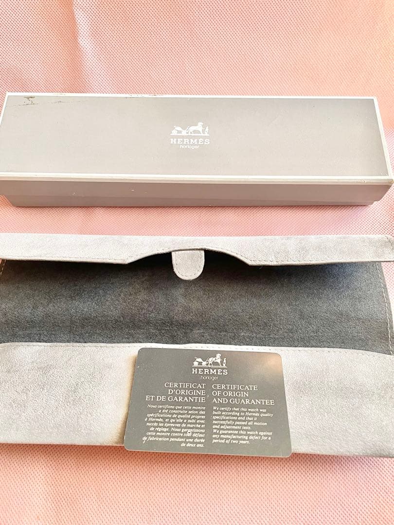 HERMES 青いレザー ケリー腕時計 ゴールド(付属品つき)