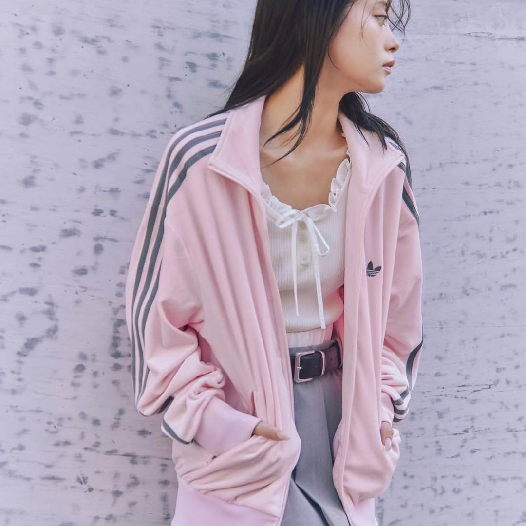 【完売品】新品XL adidas×Snidel ベロア トラックトップ ピンク
