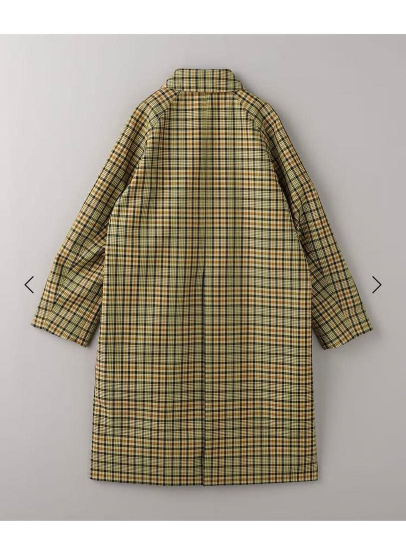 BEAUTY&YOUTH ステンカラーチェックコート　黄色