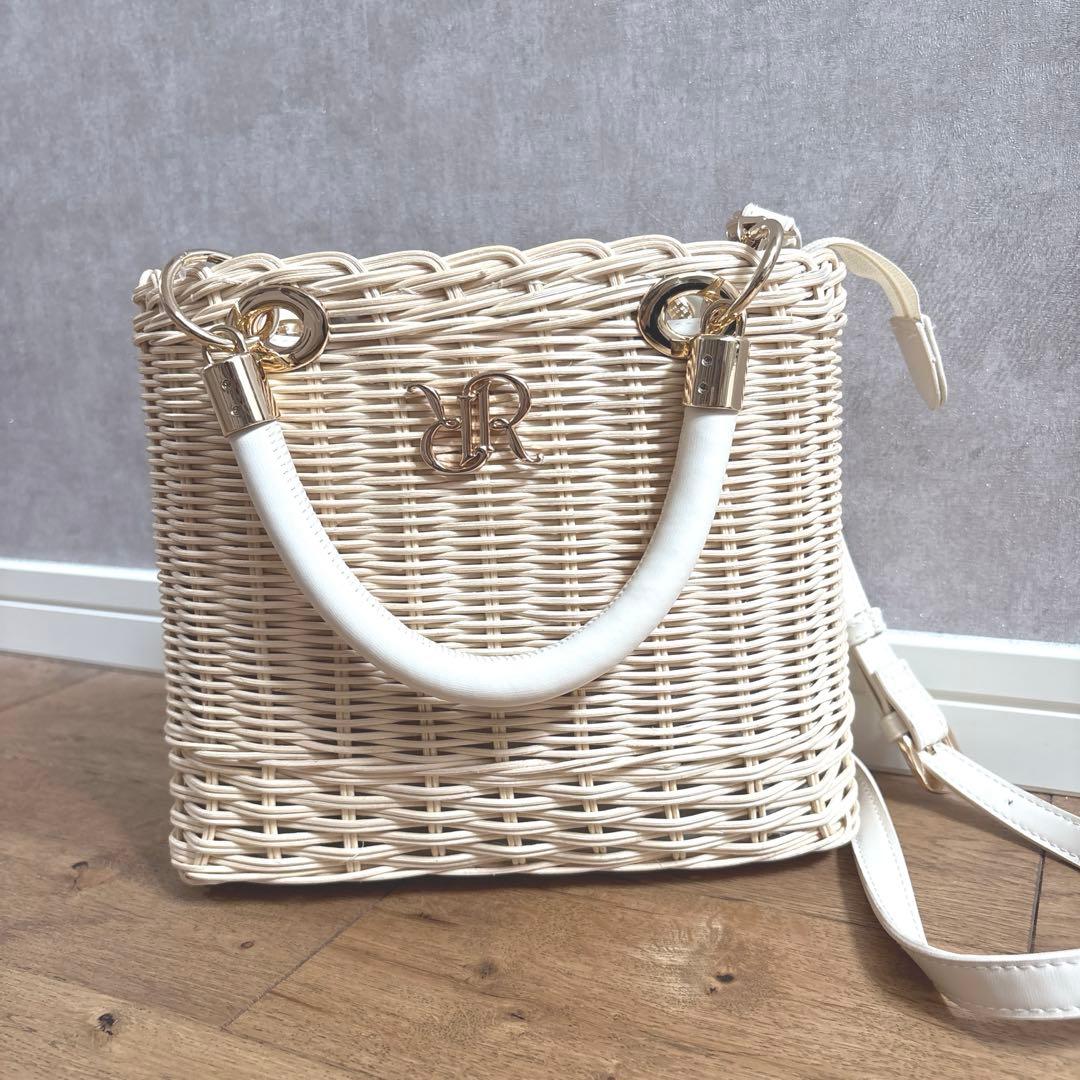 RANDA 2WAY ラタンスクエアハンドバッグ