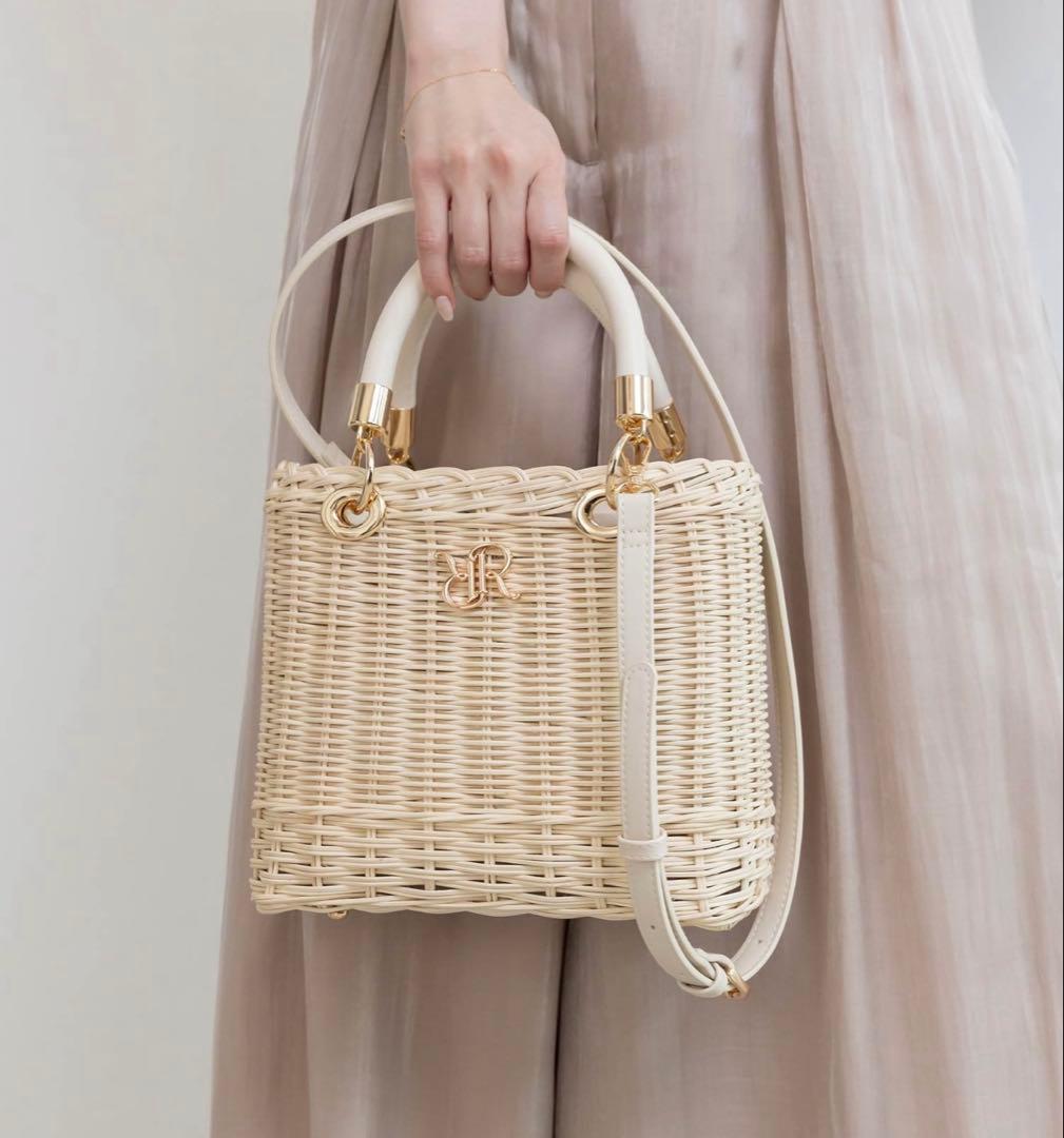 RANDA 2WAY ラタンスクエアハンドバッグ