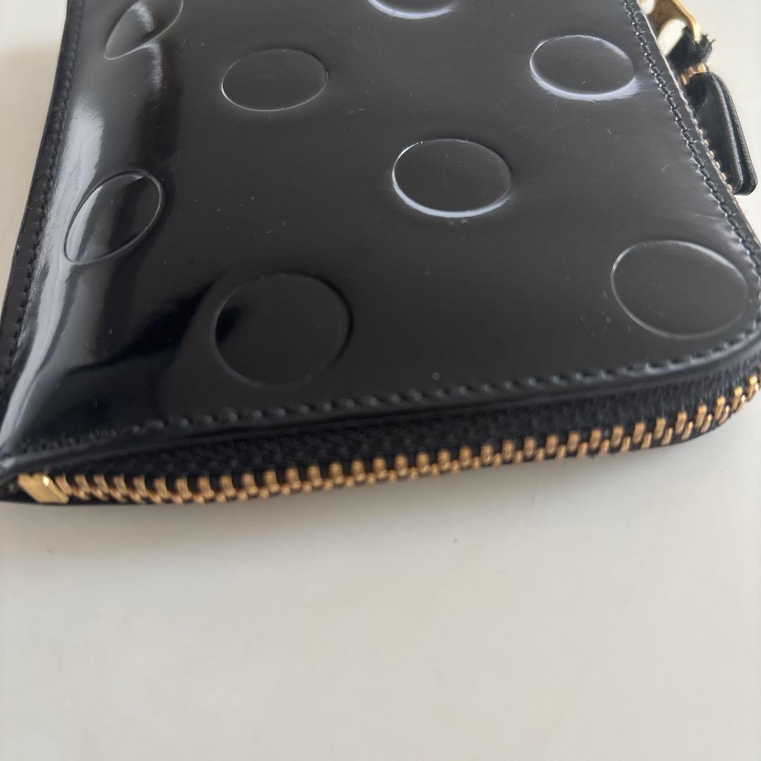 大人気✨コムデギャルソン 財布 L字ファスナー 本革 ポルカドット ブラック