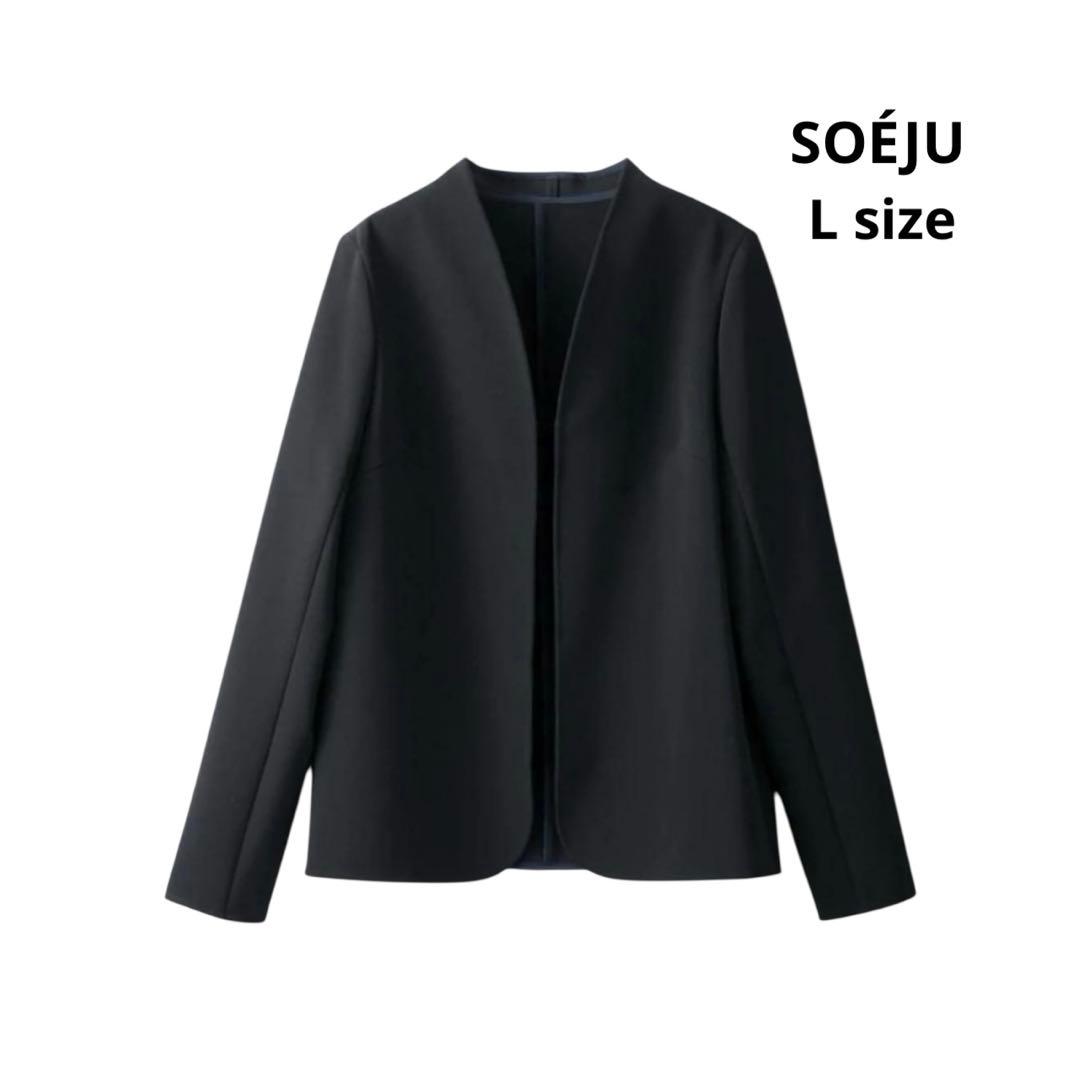 未使用級✨SOEJU ストレッチファインライトジャケット ブラック L 洗える