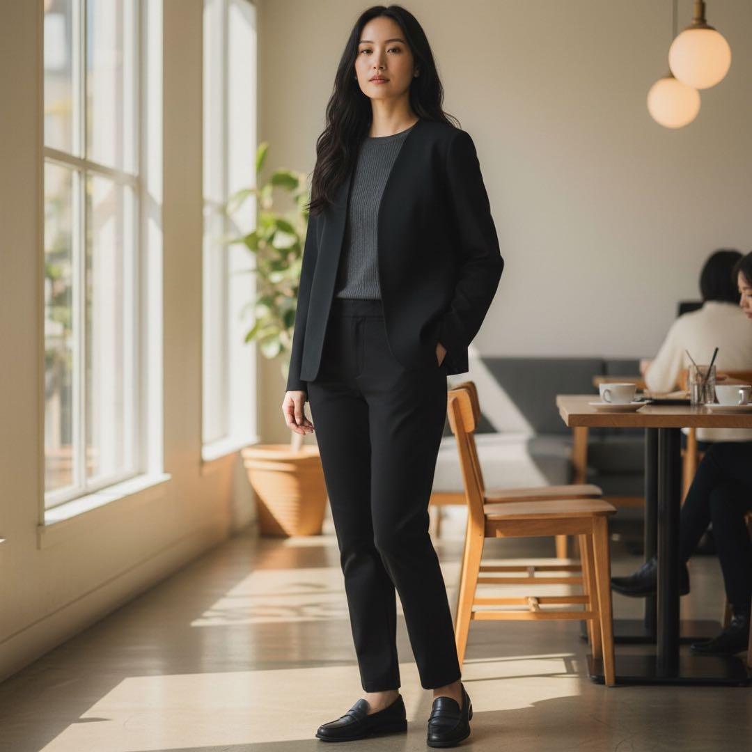 未使用級✨SOEJU ストレッチファインライトジャケット ブラック L 洗える