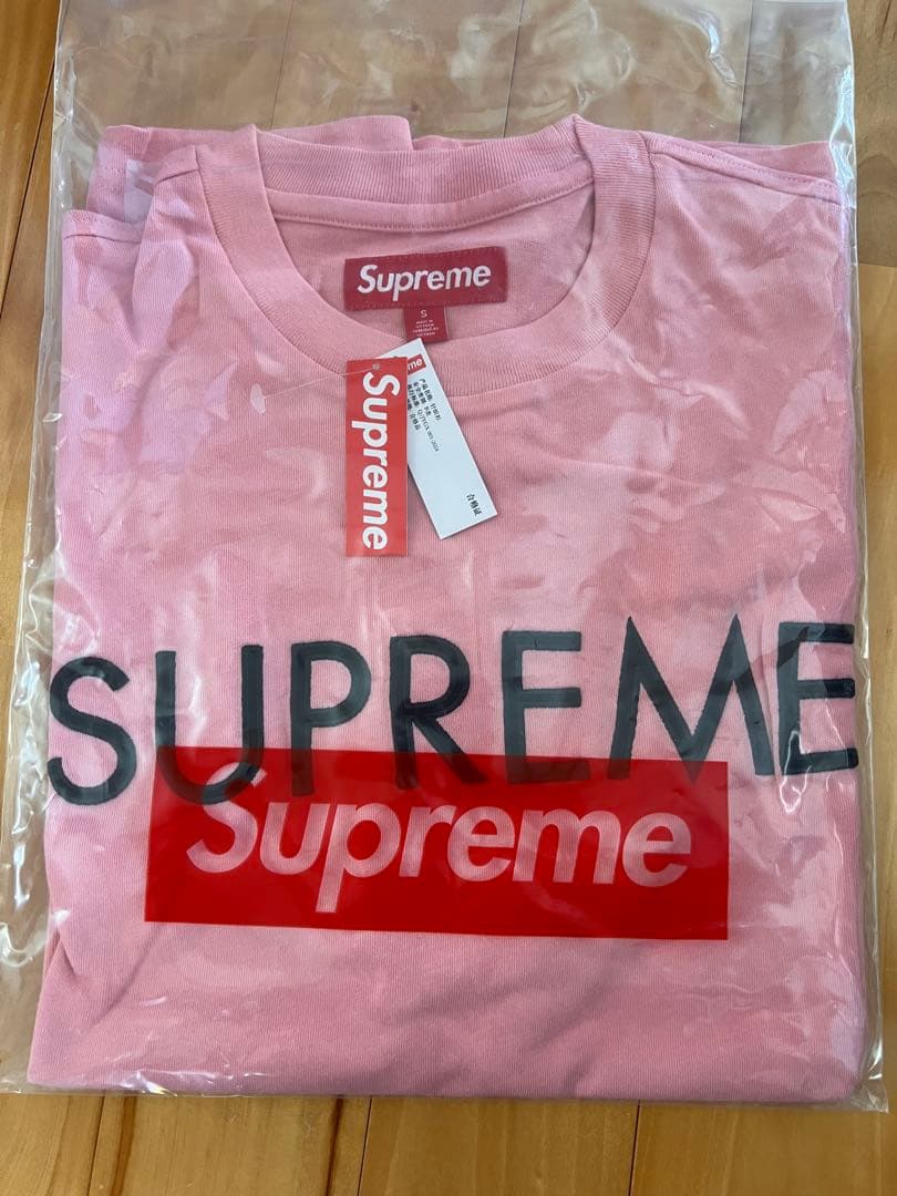 Supreme ロゴ Tシャツ ピンク S 試着のみ