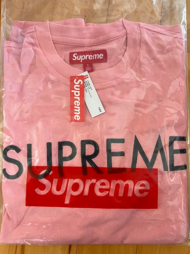 Supreme ロゴ Tシャツ ピンク S 試着のみ