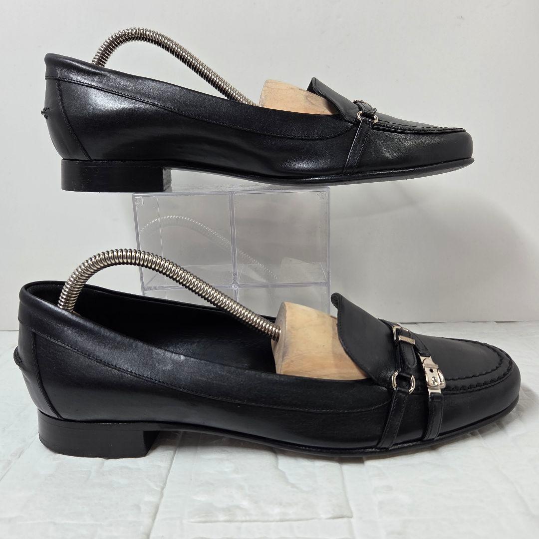 HERMES フラットシューズ 38.5(25cm) ブラック