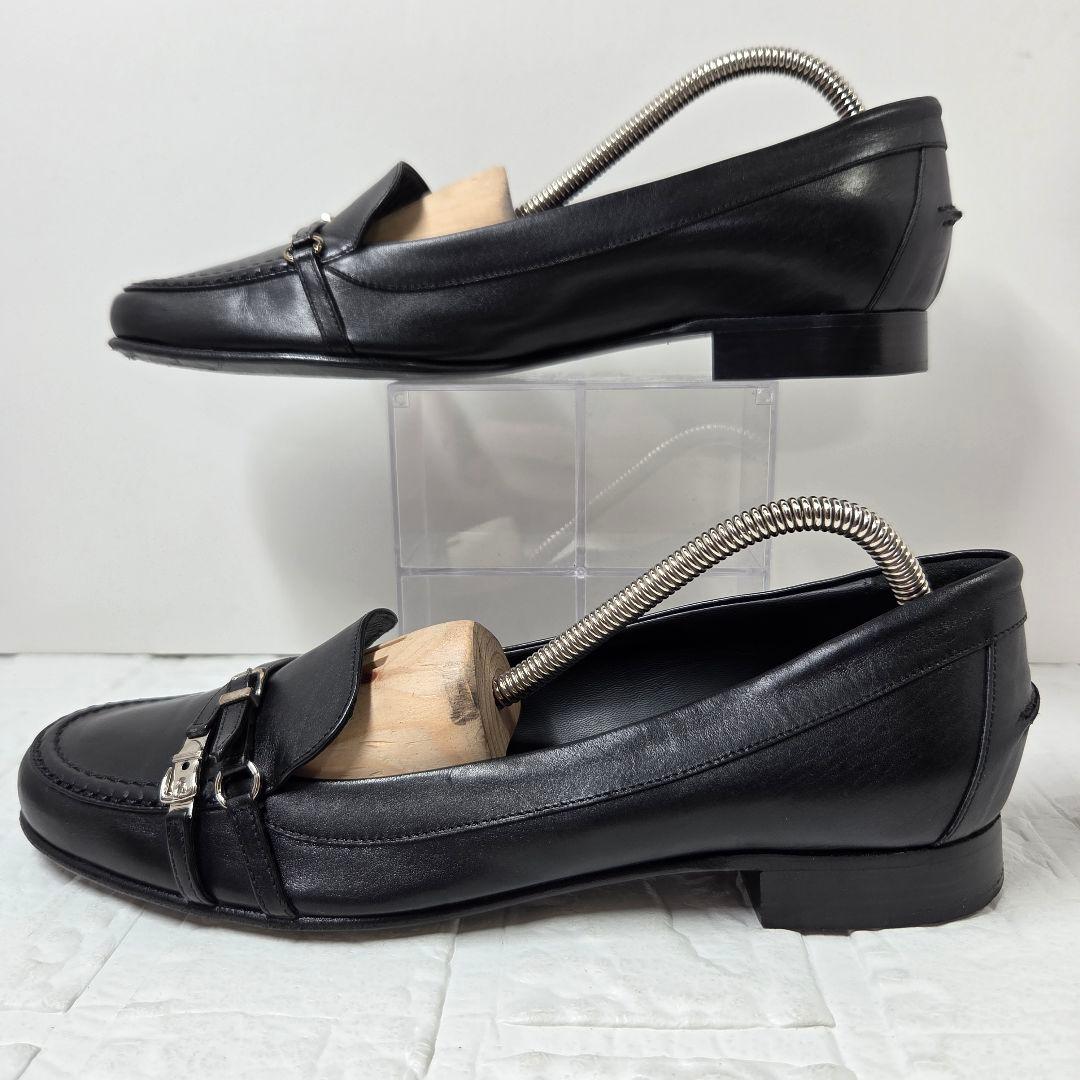 HERMES フラットシューズ 38.5(25cm) ブラック