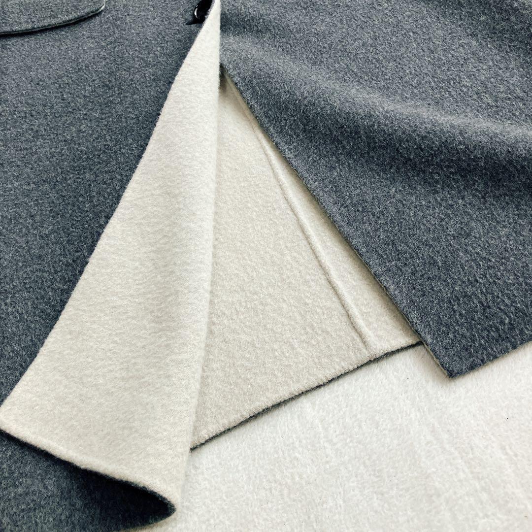 セオリーリュクス★ダブルフェイス チェスターコート AKIK ウール バイカラー