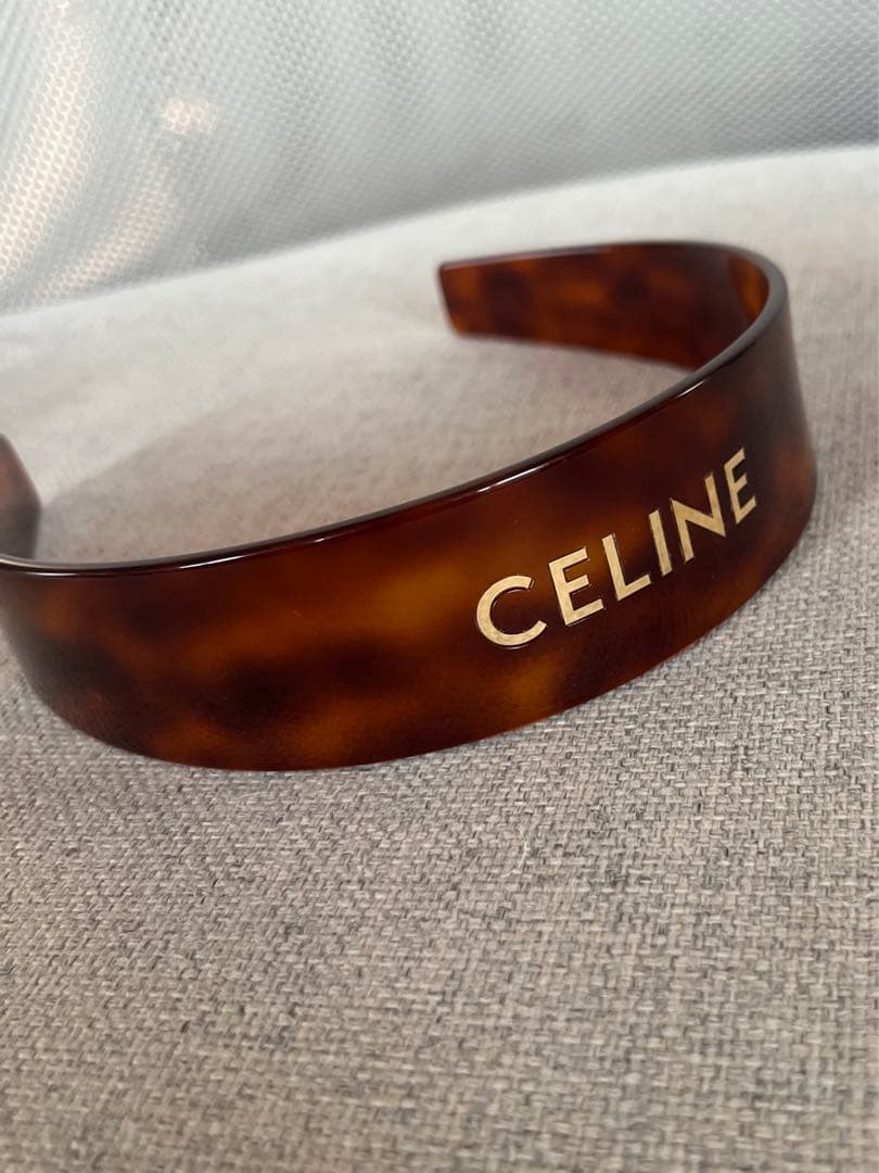 専用です CELINE セリーヌ カチューシャ べっ甲 ロゴ ヘアバンド