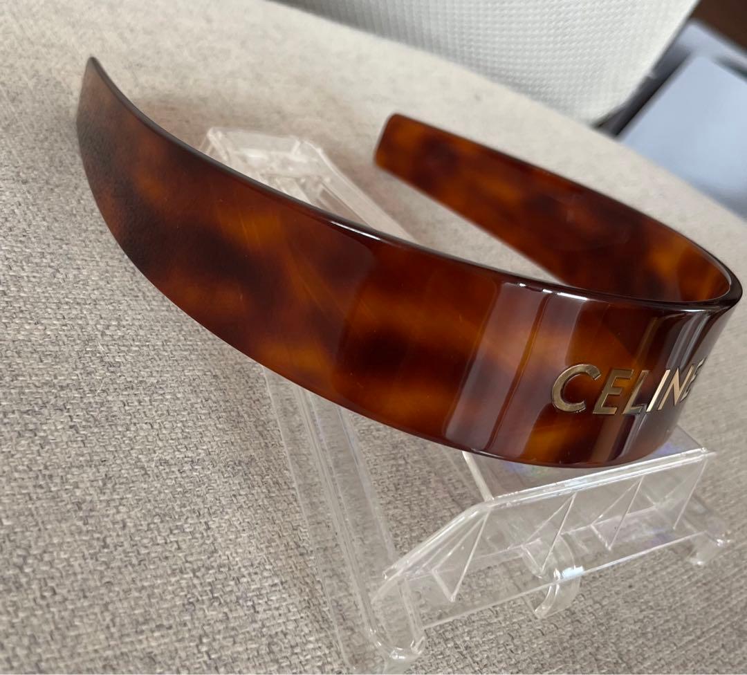 専用です CELINE セリーヌ カチューシャ べっ甲 ロゴ ヘアバンド