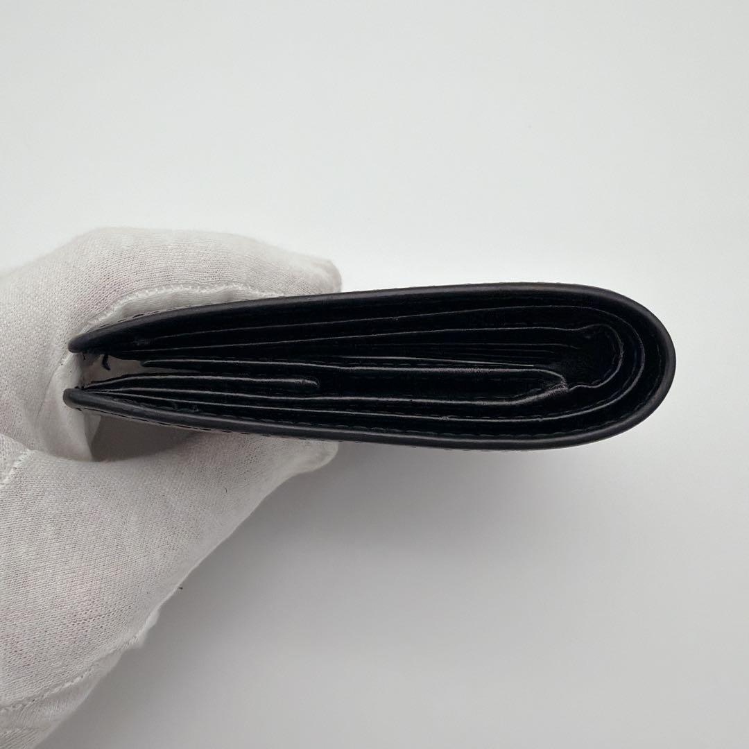 【美品】DIESEL 1DR 2つ折り財布 レザー Dロゴ ブラック メンズ