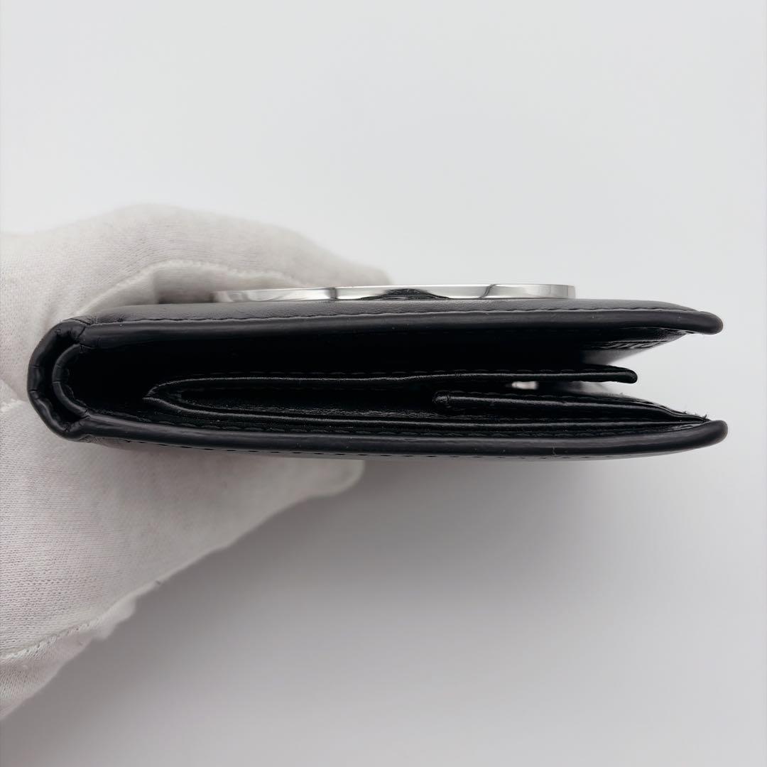 【美品】DIESEL 1DR 2つ折り財布 レザー Dロゴ ブラック メンズ