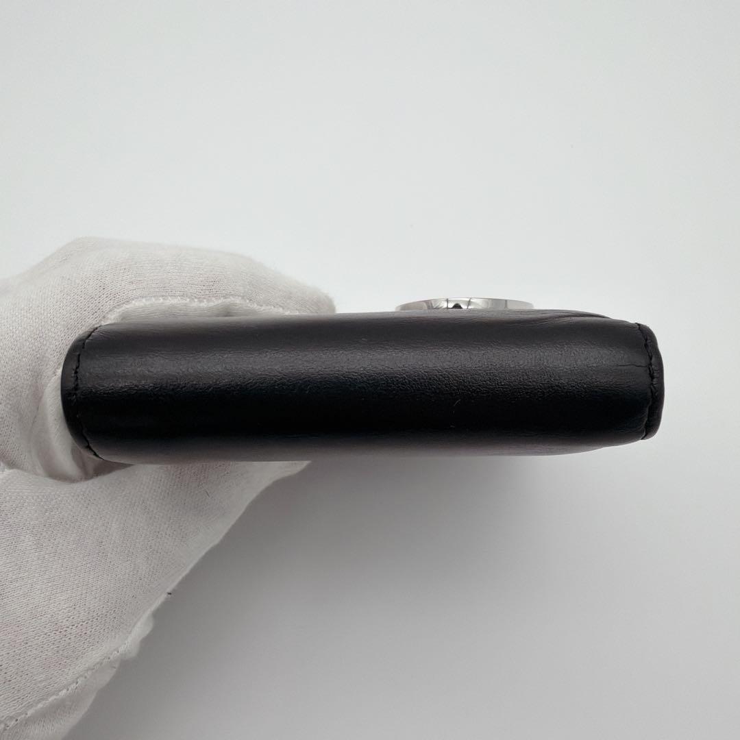 【美品】DIESEL 1DR 2つ折り財布 レザー Dロゴ ブラック メンズ