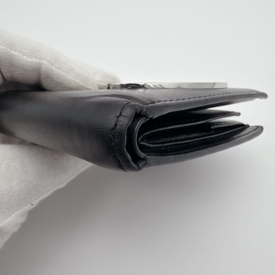 【美品】DIESEL 1DR 2つ折り財布 レザー Dロゴ ブラック メンズ