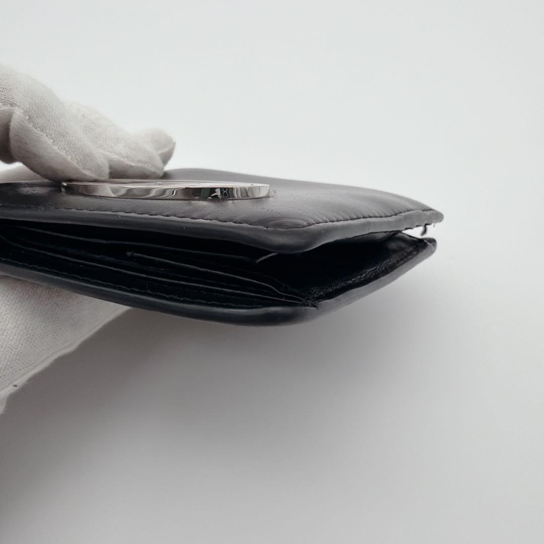 【美品】DIESEL 1DR 2つ折り財布 レザー Dロゴ ブラック メンズ