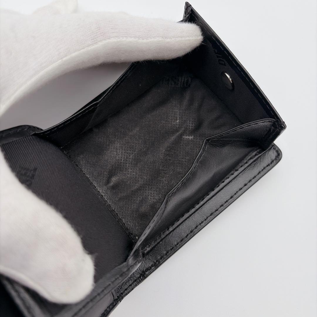【美品】DIESEL 1DR 2つ折り財布 レザー Dロゴ ブラック メンズ