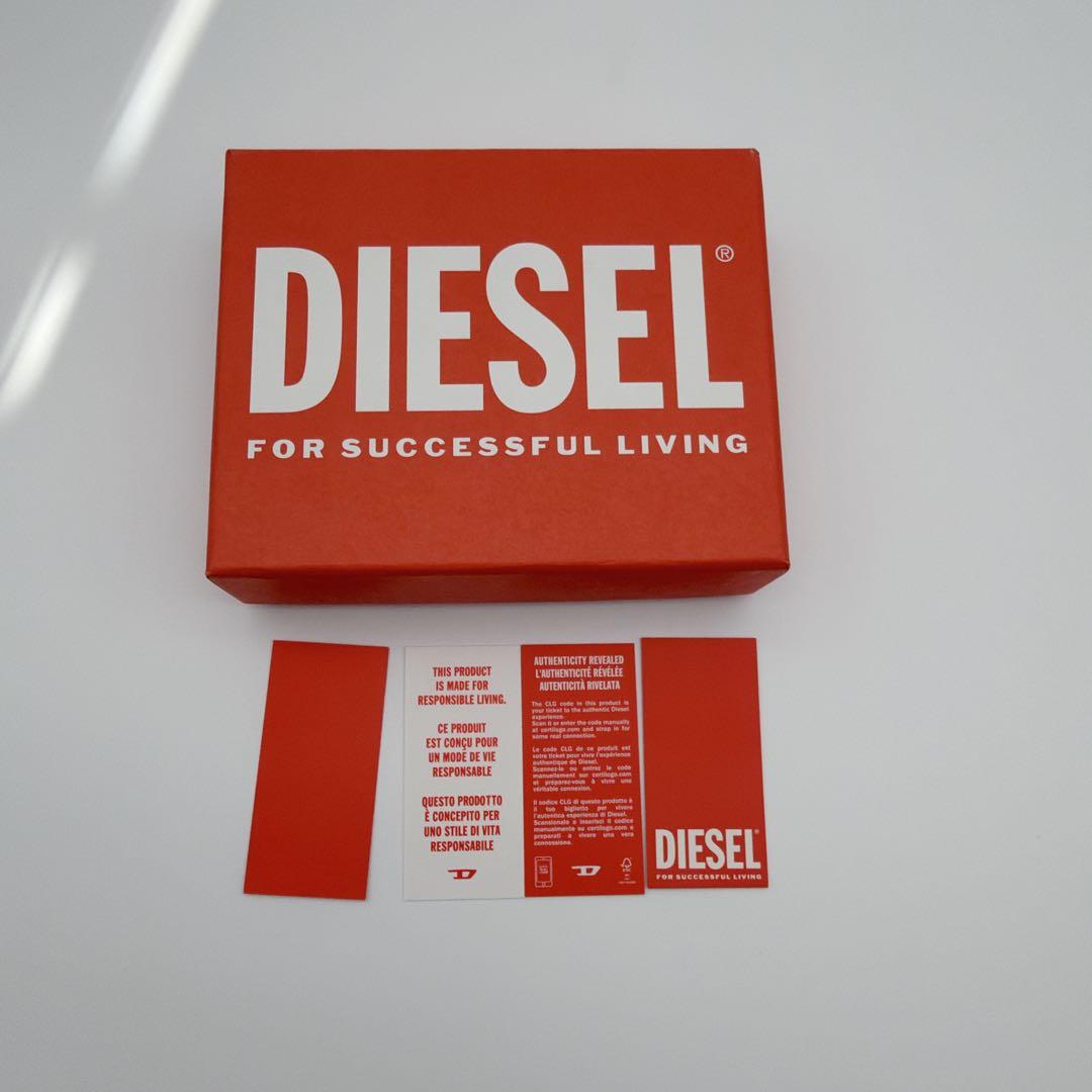 【美品】DIESEL 1DR 2つ折り財布 レザー Dロゴ ブラック メンズ