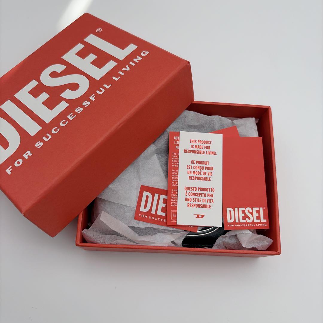 【美品】DIESEL 1DR 2つ折り財布 レザー Dロゴ ブラック メンズ