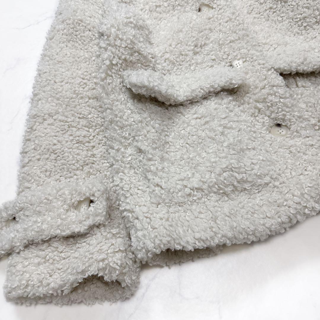 23AW ツルバイマリコオイカワ Goldie プードルファーコート アイボリー