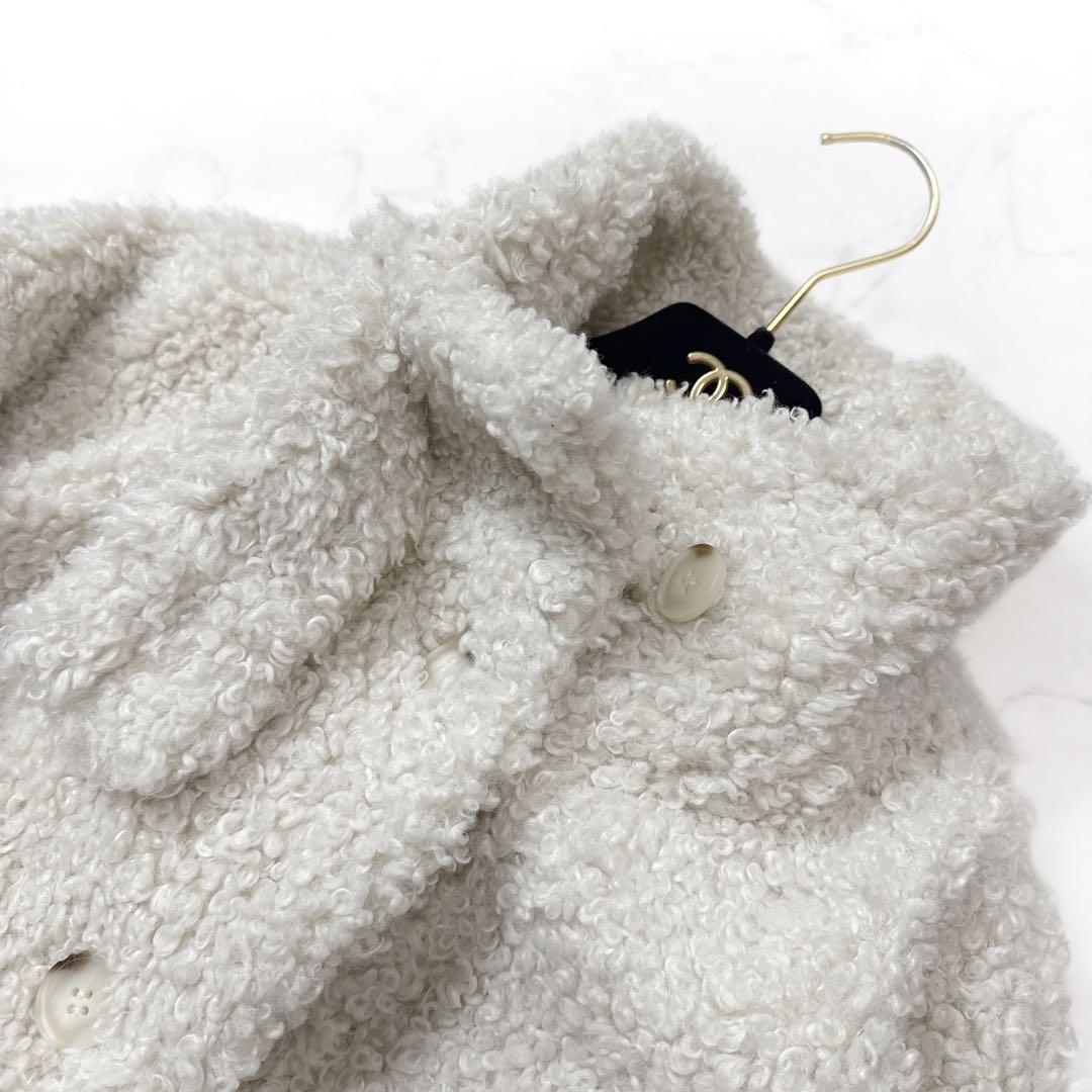 23AW ツルバイマリコオイカワ Goldie プードルファーコート アイボリー