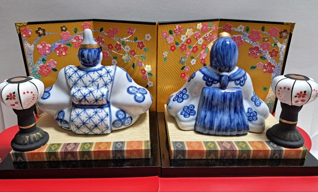 HO328さま専用 特価 k-③ 九谷焼 ひな人形 5号 親王飾り 染付