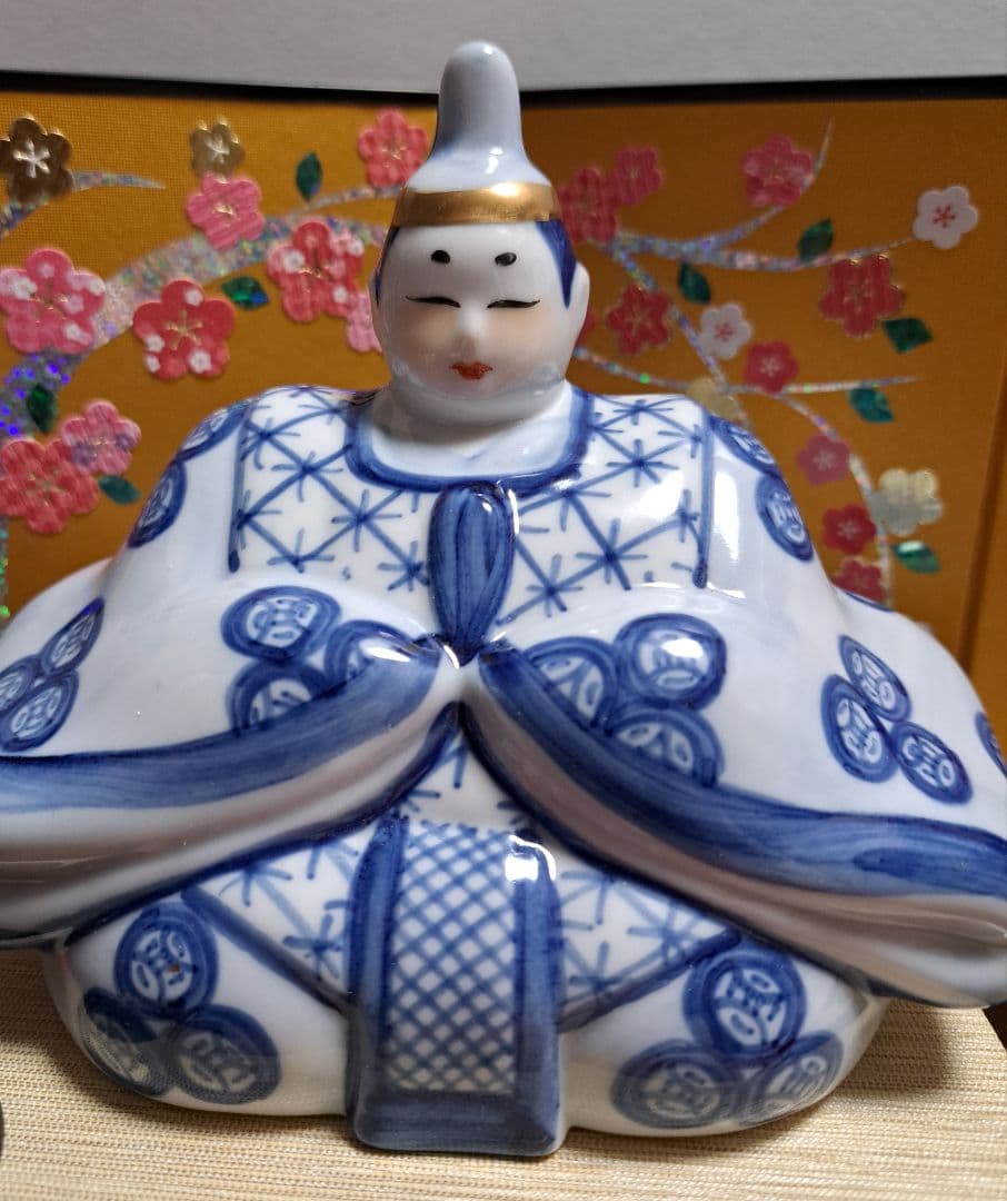 HO328さま専用 特価 k-③ 九谷焼 ひな人形 5号 親王飾り 染付