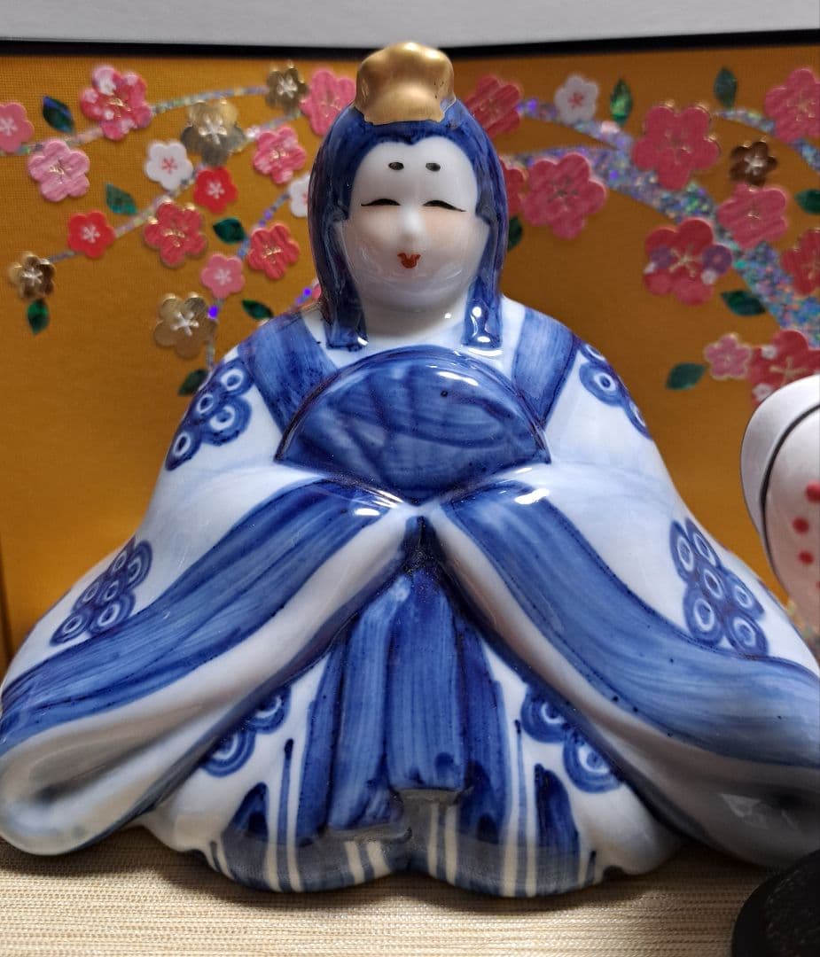 HO328さま専用 特価 k-③ 九谷焼 ひな人形 5号 親王飾り 染付