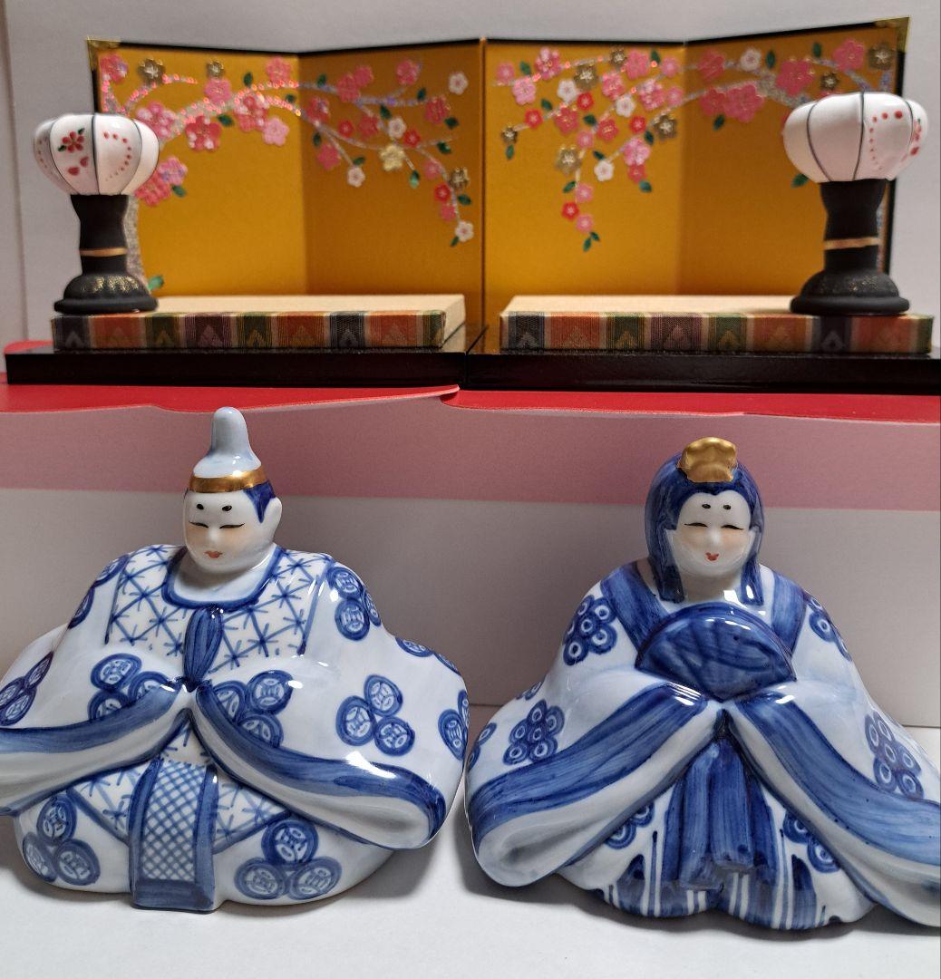 HO328さま専用 特価 k-③ 九谷焼 ひな人形 5号 親王飾り 染付