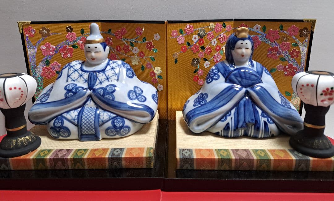 HO328さま専用 特価 k-③ 九谷焼 ひな人形 5号 親王飾り 染付