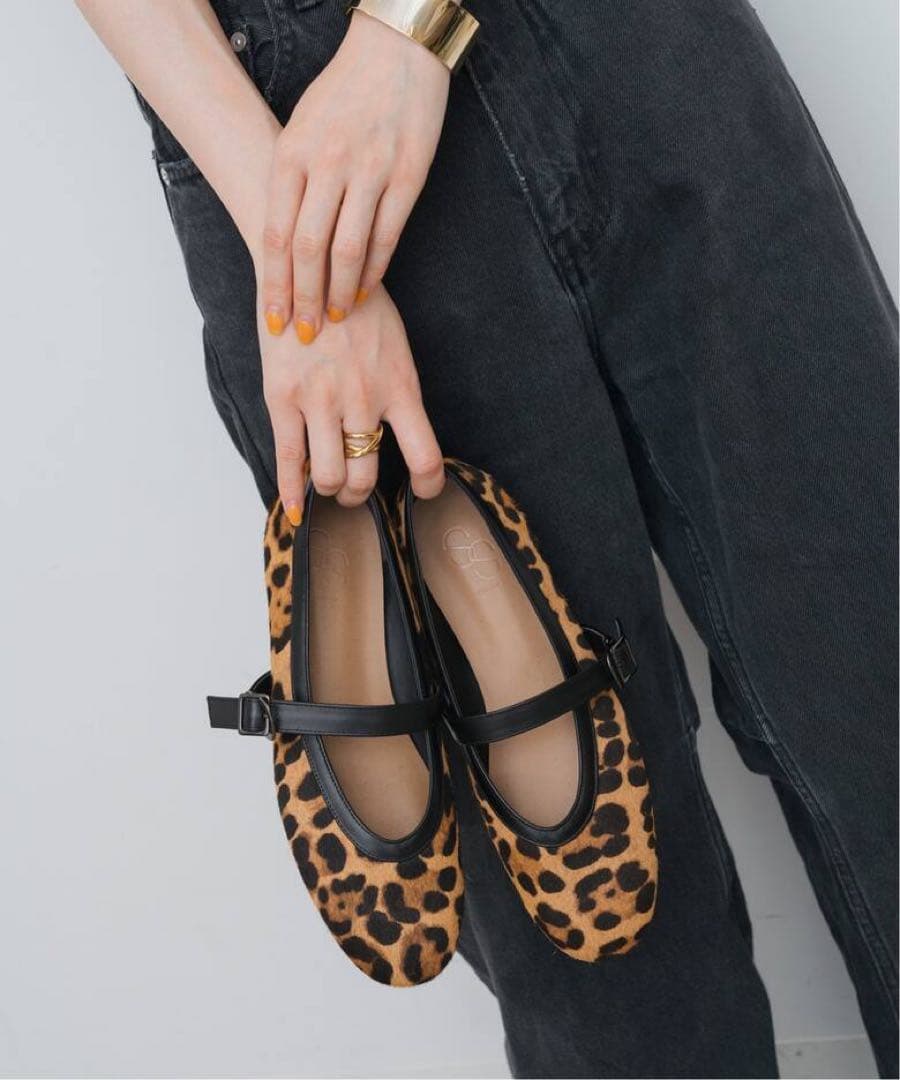 風*る様 Spick&Spanヒョウ柄フラットシューズ