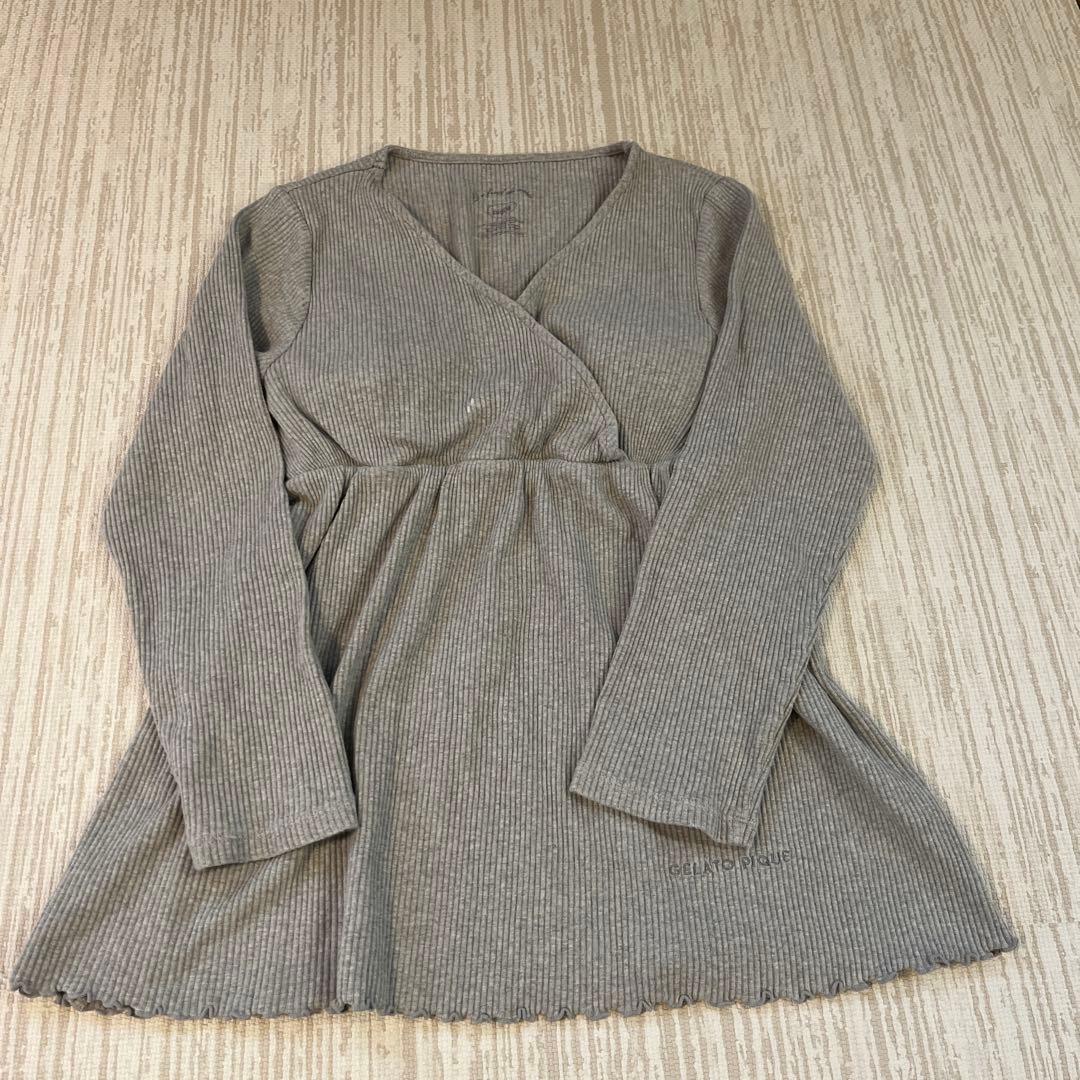 gelato pique グレー リブマタニティパジャマセット