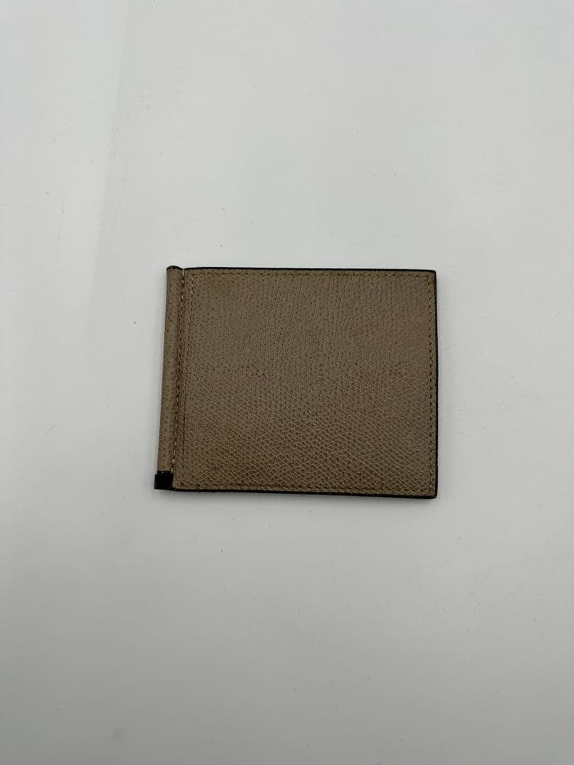 VALEXTRA ヴァレクストラ マネークリップ付き二つ折り財布 オイスター