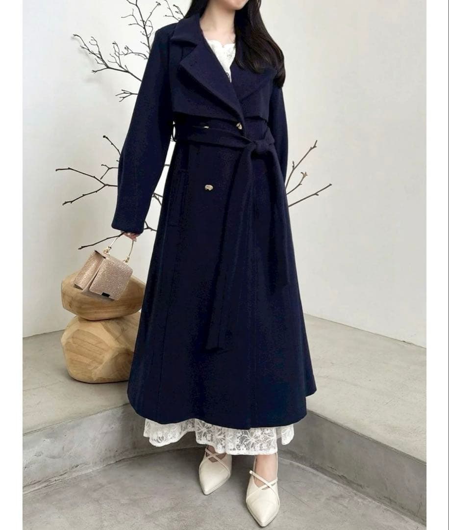 dazzlin 2WAYカラーレディコート ネイビー M