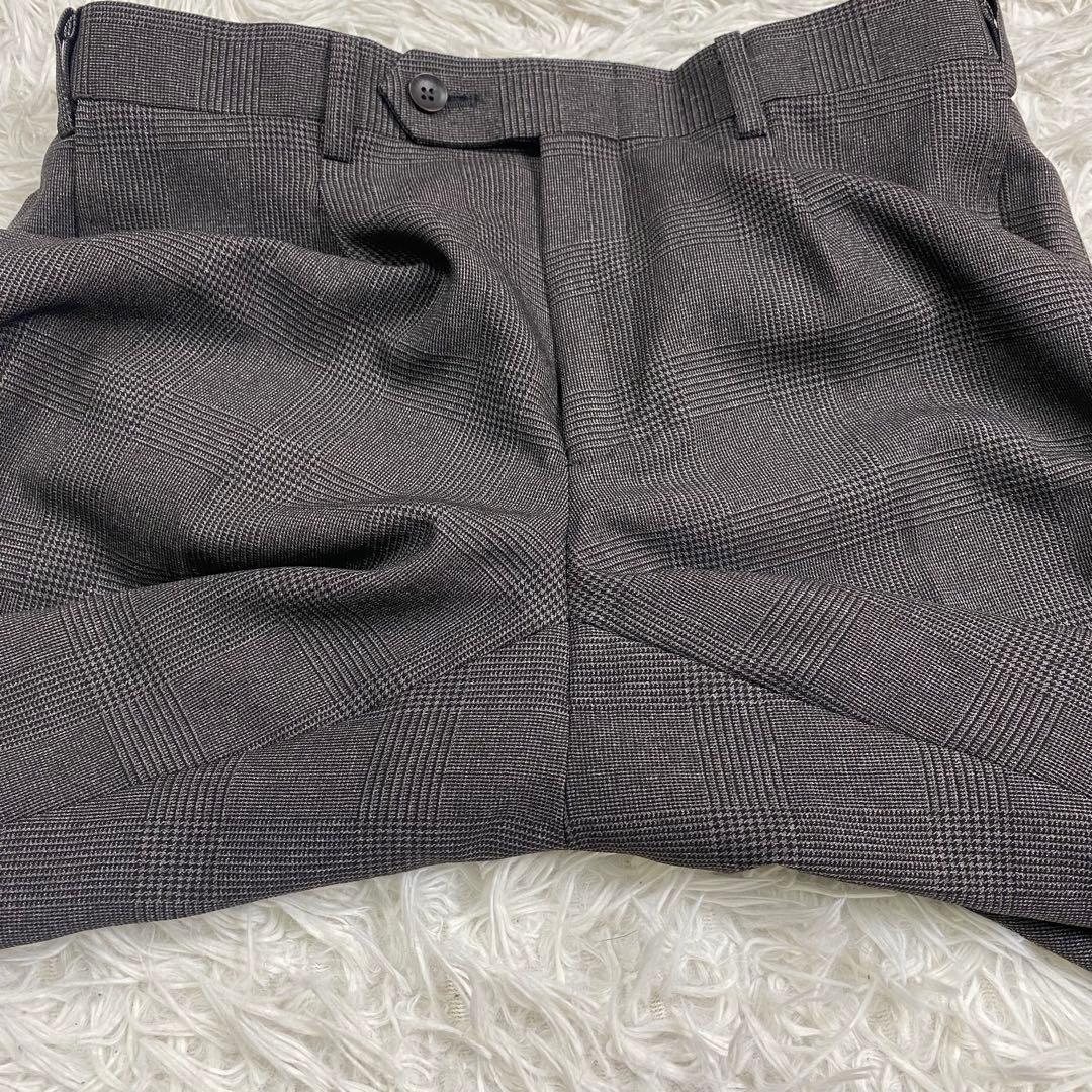 未使用級✨洗える✨防シワ 3ピースセットアップスーツ グレンチェック ペイズリー