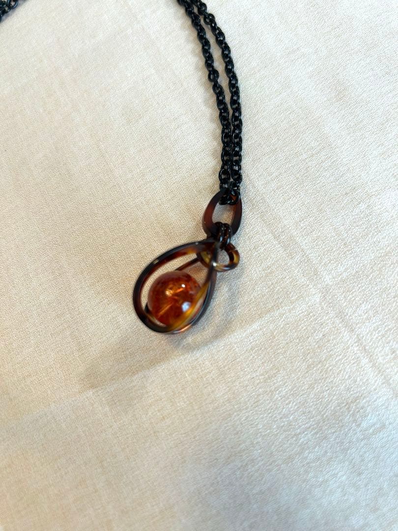 琥珀　べっ甲　ペンダント　イヤリング　セット