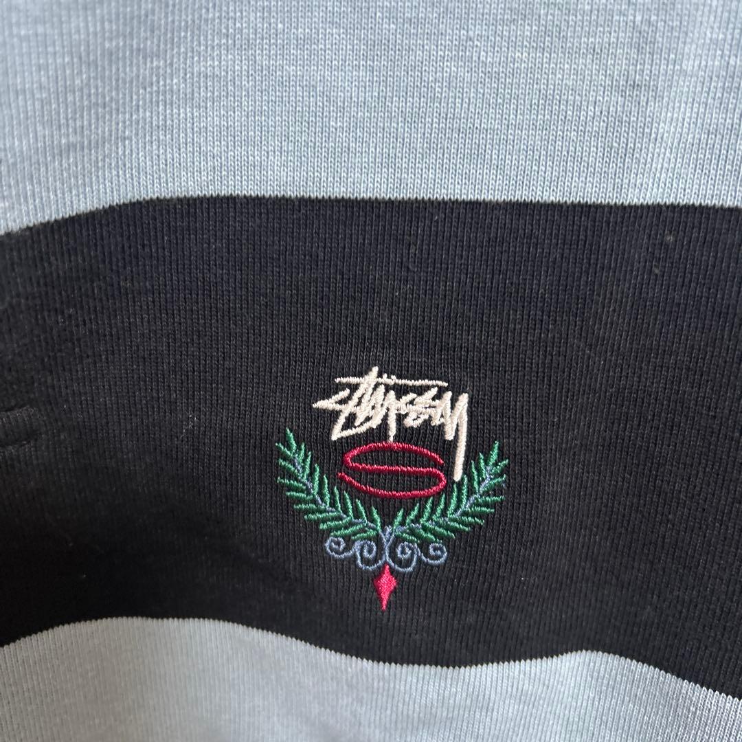 お*ぎ様 【最終値下げ】STUSSY BIG STRIPE RUGBY Lサイズ