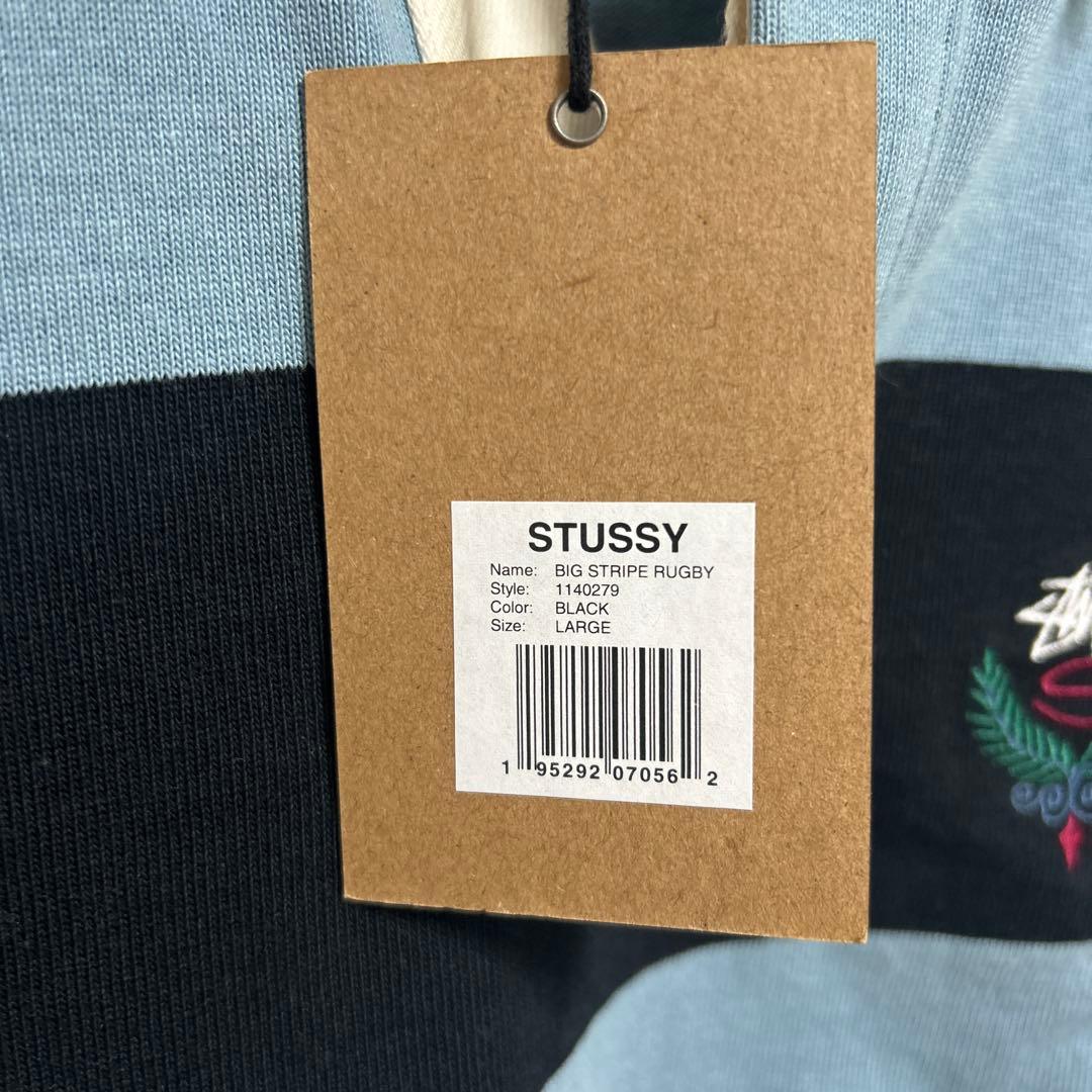 お*ぎ様 【最終値下げ】STUSSY BIG STRIPE RUGBY Lサイズ