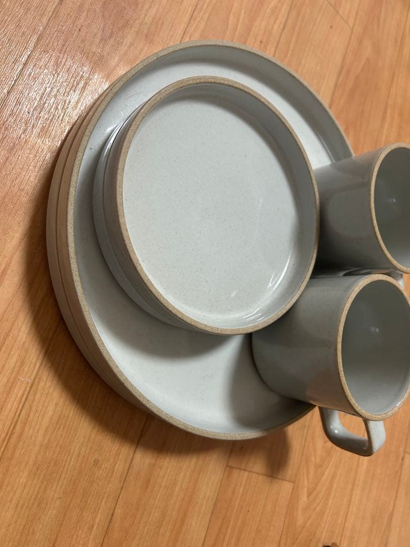 ハサミポーセリン食器セット プレート2種4枚 カップ2個