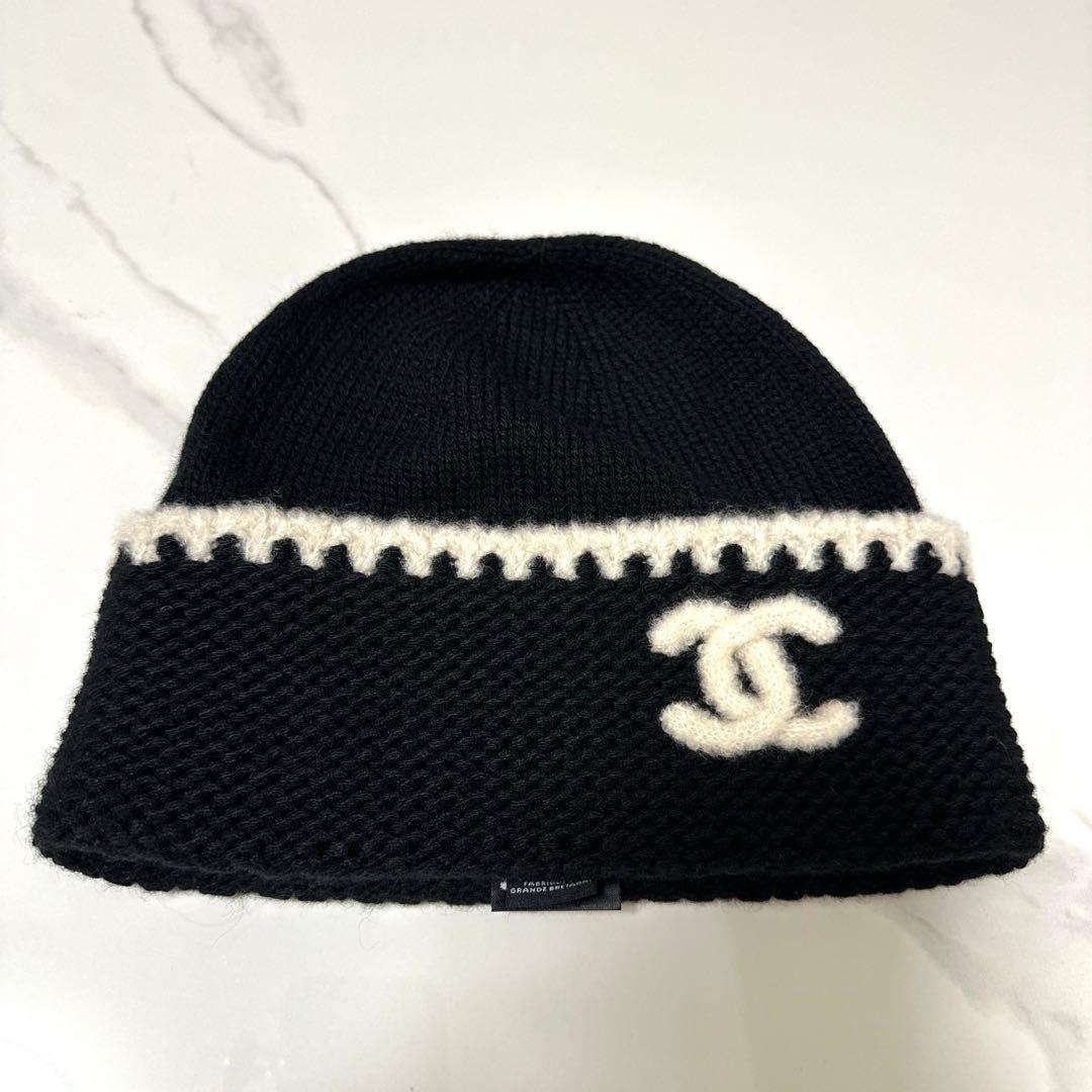 梅田阪急で購入 1度のみの着用 美品 CHANEL ニット帽