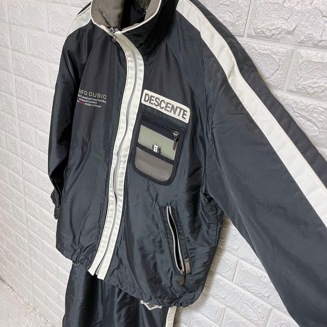 DESCENTE スノーウェア上下M ブラック スキースノボ シンプル 男女兼用