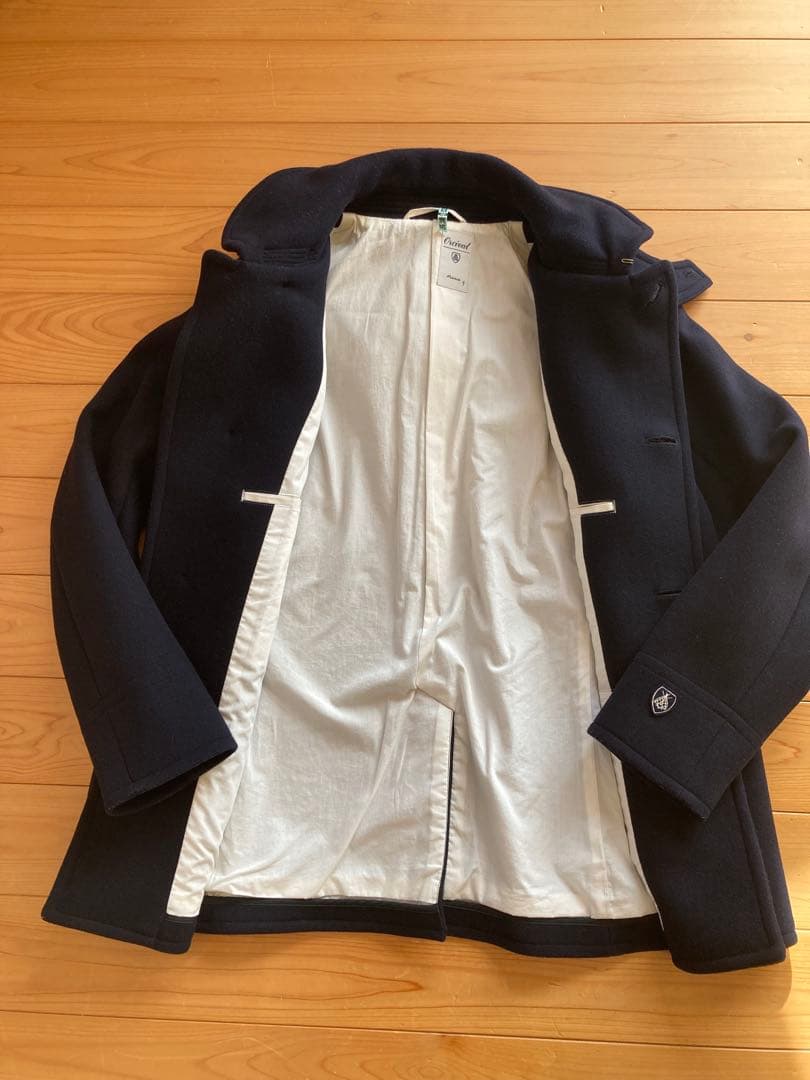 [美品]オーシバルネイビー フード付き ピーコートサイズ5(XL)