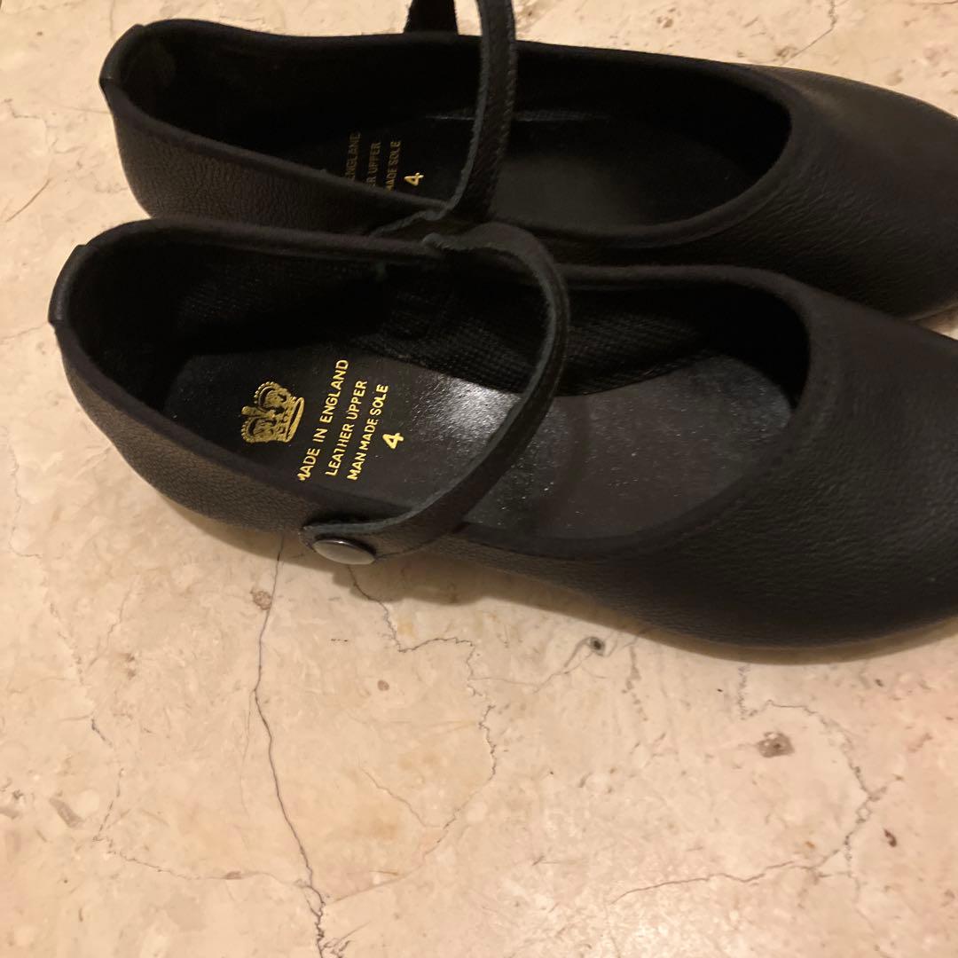 CROWN フラットシューズ 4 STRAP COURT JAZZ ブラック