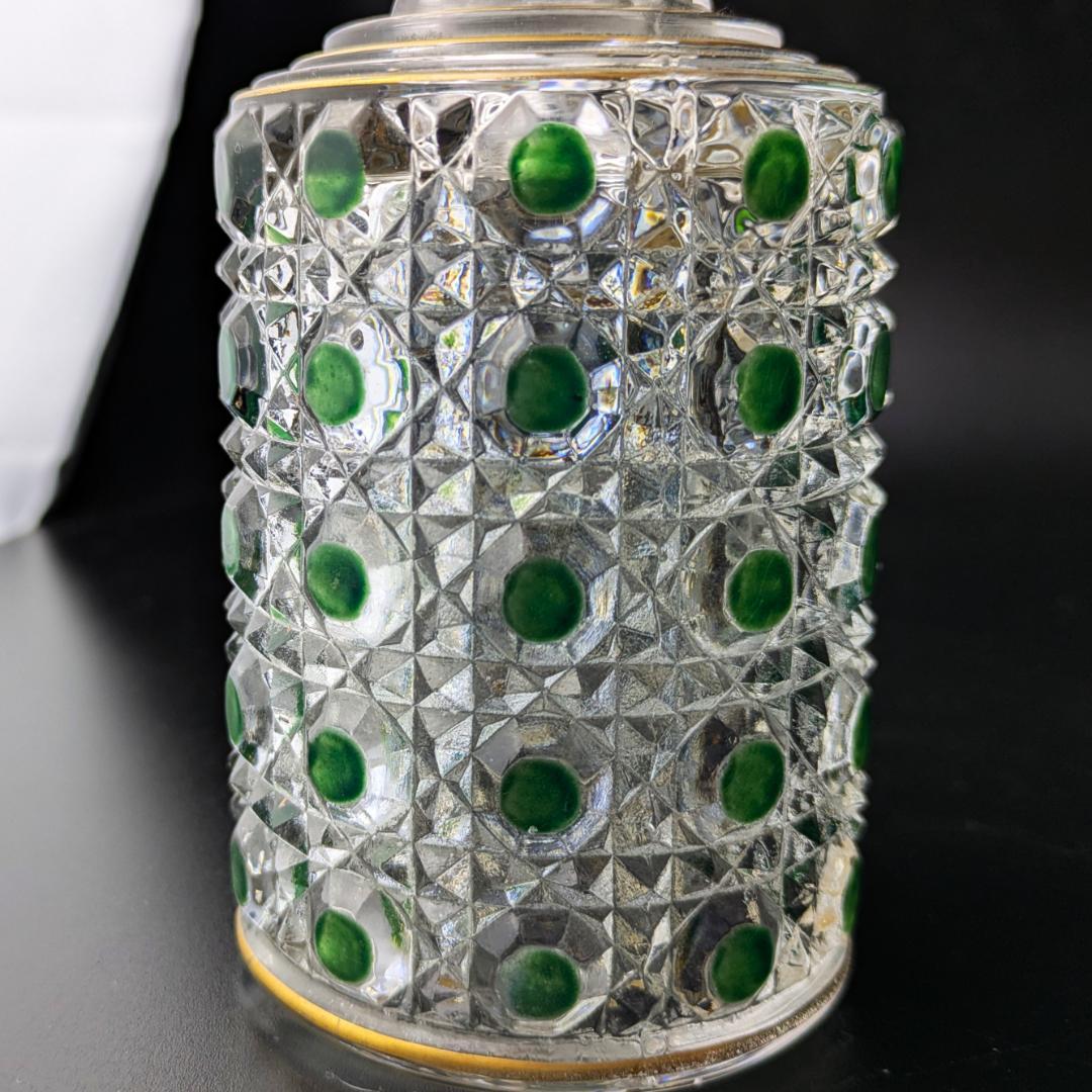 オールドバカラ ディアマン 中型香水瓶 グリーン＆金彩 BACCARAT