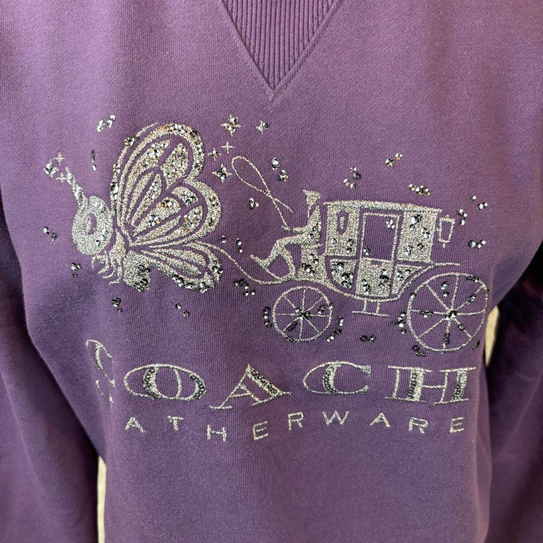 ★COACH★XS★紫トレーナー★ KikoMizuharaコラボ★シルバー刺繍