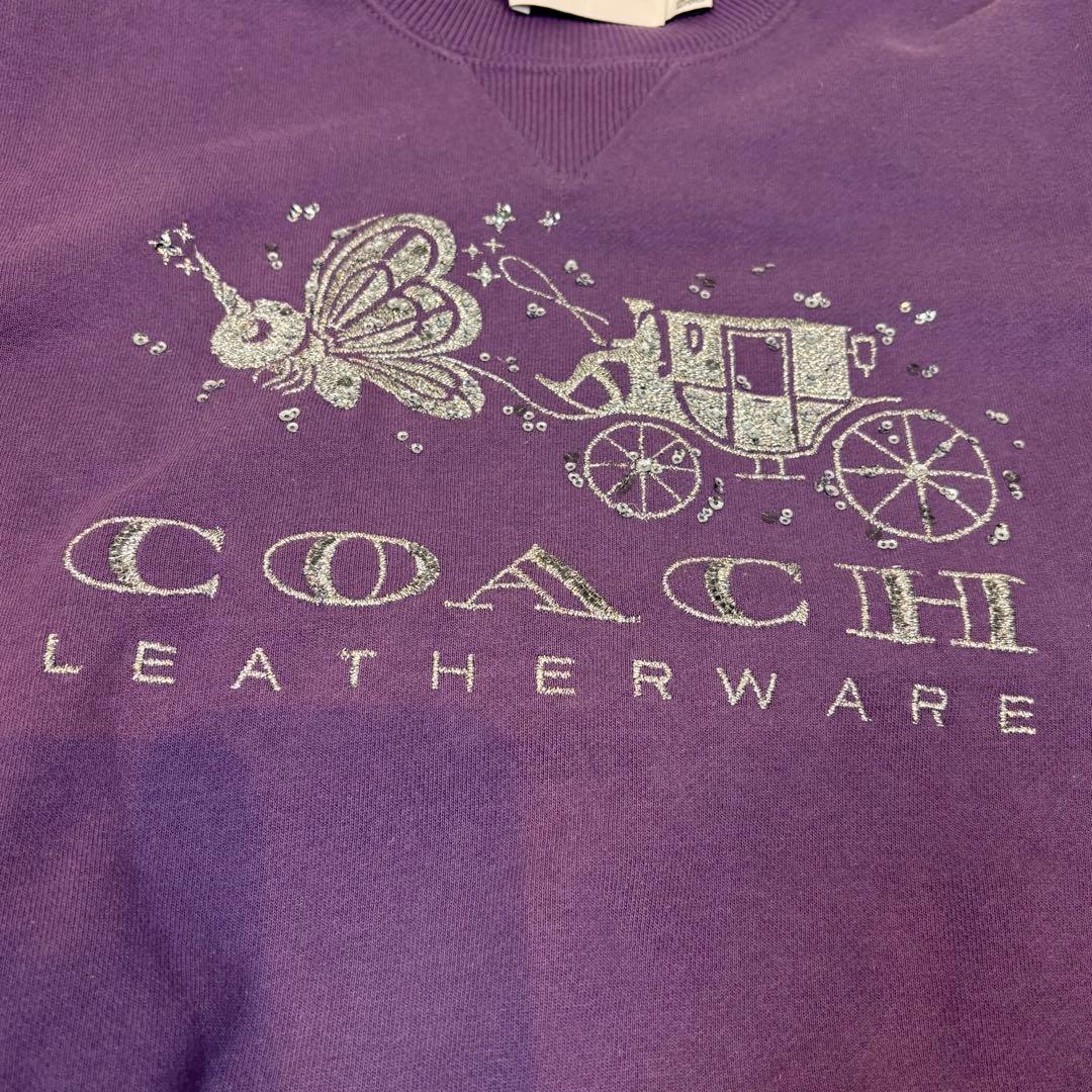 ★COACH★XS★紫トレーナー★ KikoMizuharaコラボ★シルバー刺繍