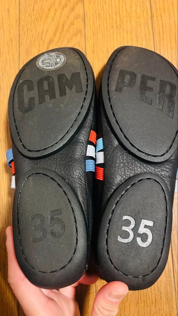 CAMPER TWINS 黒 レザー 靴