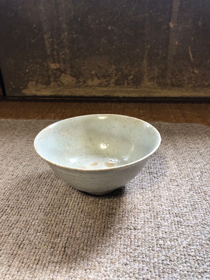 李朝　白磁　鉢　文化財管理局紙印　菓子鉢