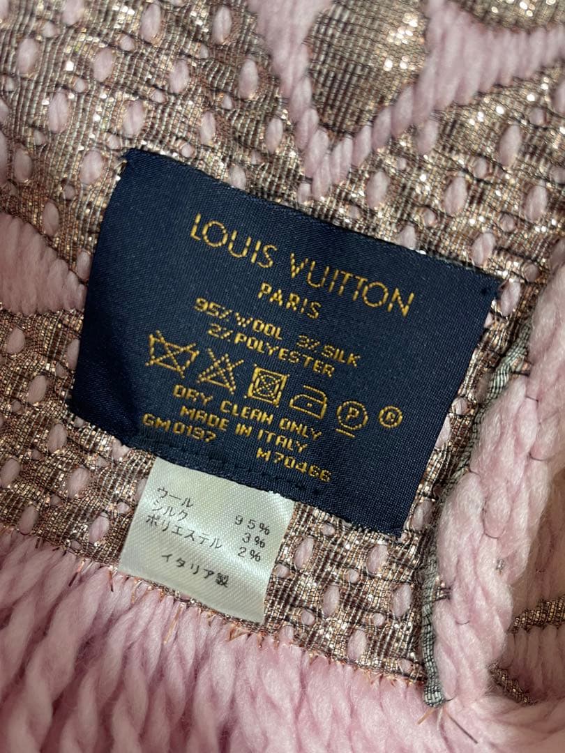 Louis Vuitton エシャルプロゴマニア マフラー　ピンク　美品