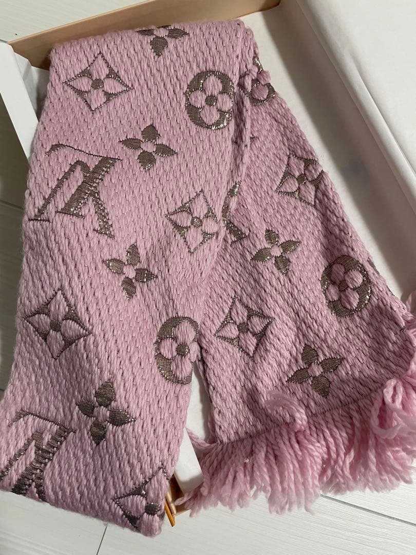 Louis Vuitton エシャルプロゴマニア マフラー　ピンク　美品